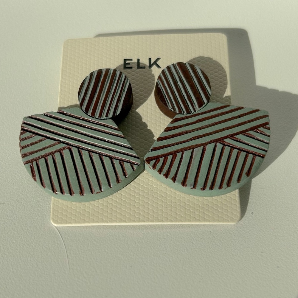 ELK handmade wooden earrings.